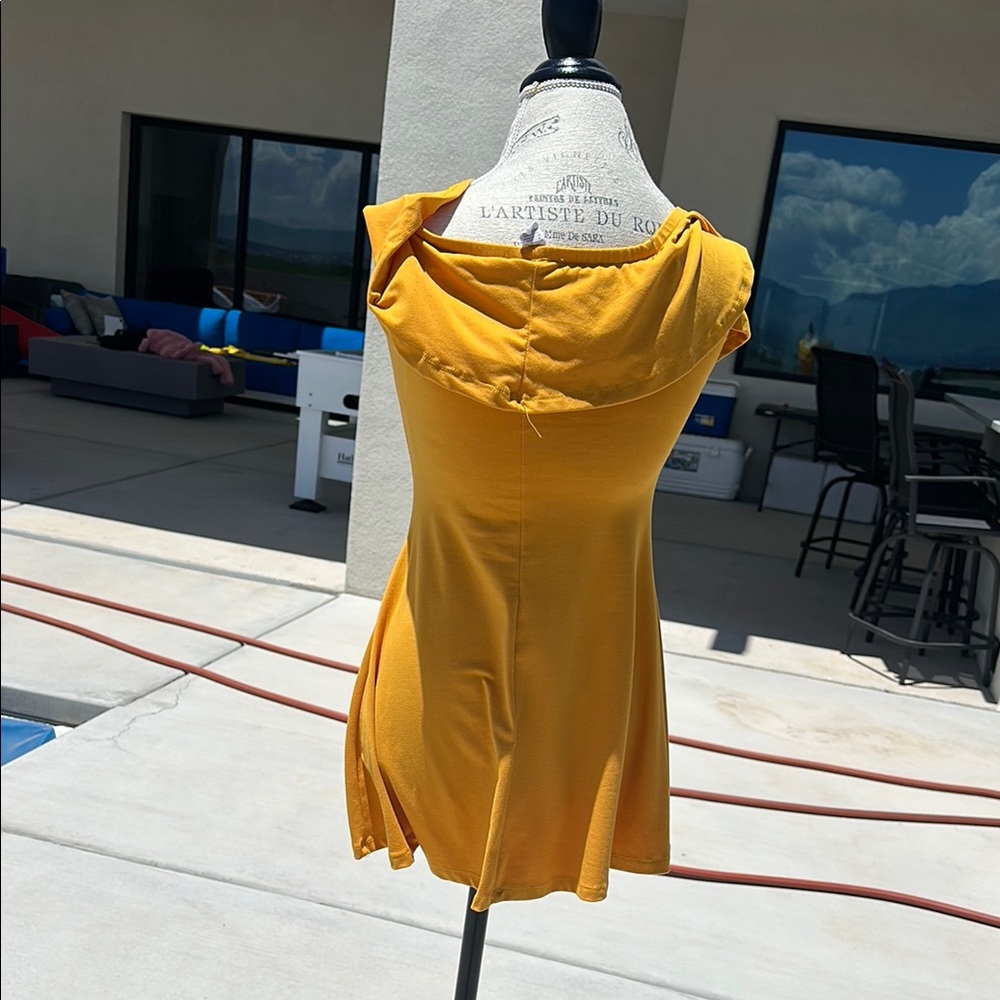 Yellow Ruched Off-Shoulder Mini Dress - Picture 13 of 17